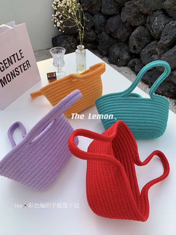 [lemon green tea] Korean woven versatile handbag ys1-tm-007# hjy