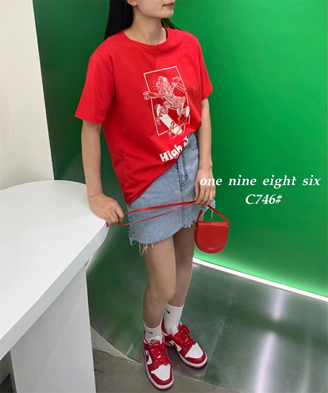 goods in stock! New in early summer! [1986] loose and versatile short sleeve T-shirt 746# XYY