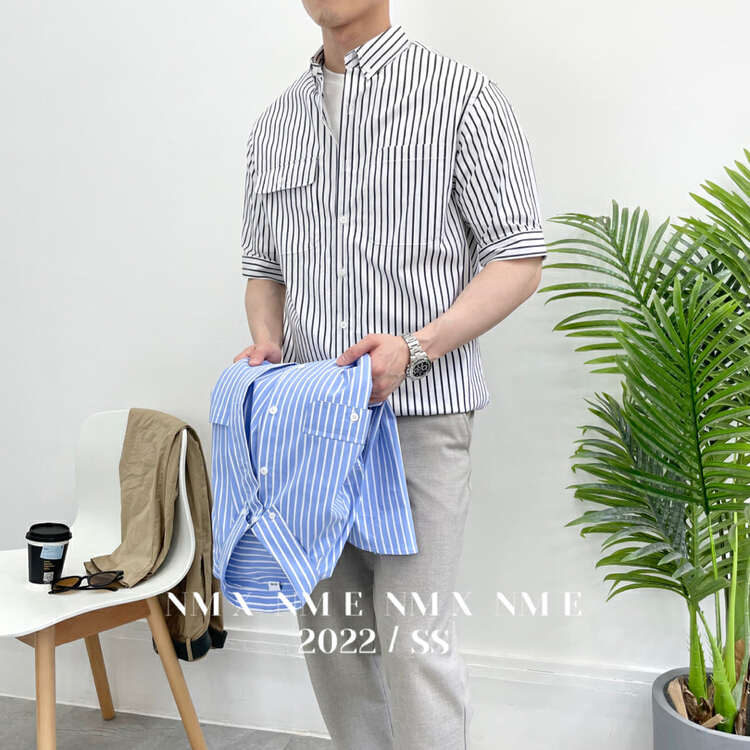 [Macallan] Korean stripe versatile shirt 2267# ZZL