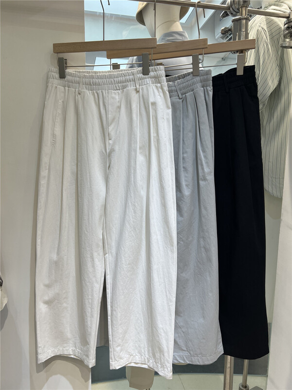 goods in stock! [young] elastic waist comfortable solid color casual pants 1013# ZZL