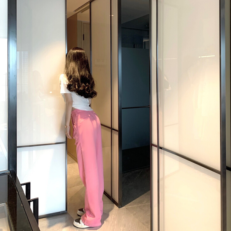 [x · h studio] high waist versatile straight casual pants 3313# ozq