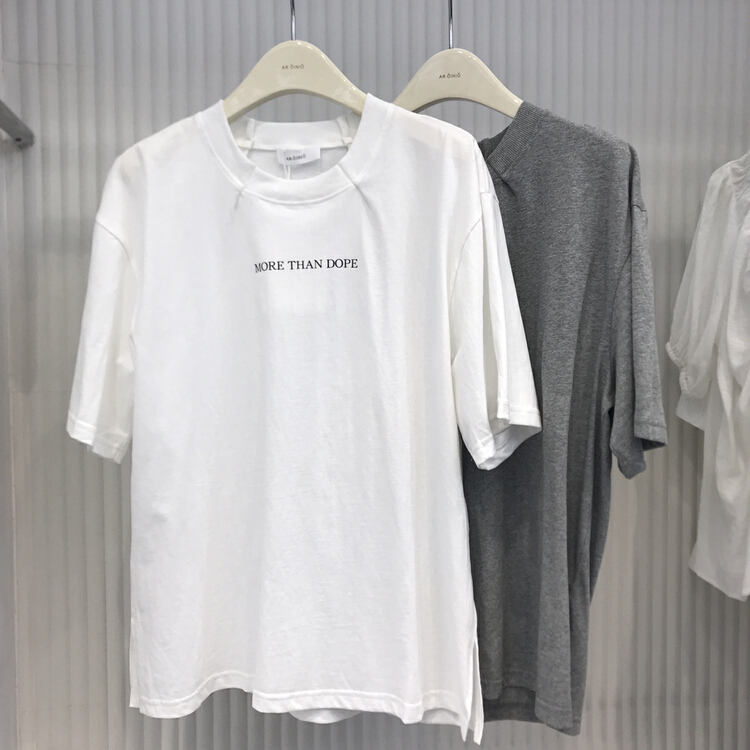New in early summer! [she Su] Korean small letter printed short sleeve T-shirt 2119# zxx