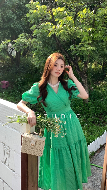 [A.C] Korean style cross neck dress 11533# LSL