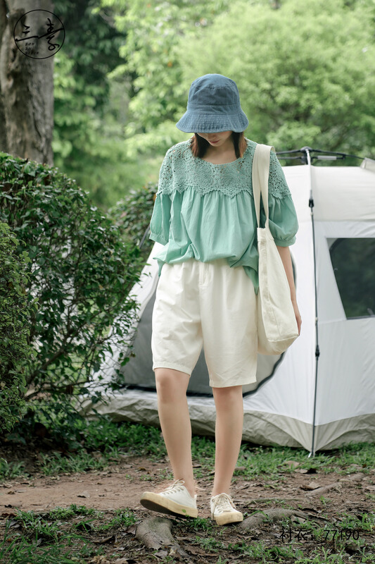 [original three element clothes] simple lace blouse 77190\xyj