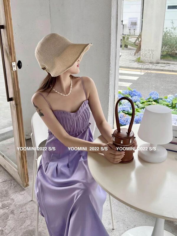 [yoomini] French style suspender waist dress x12633# WPL