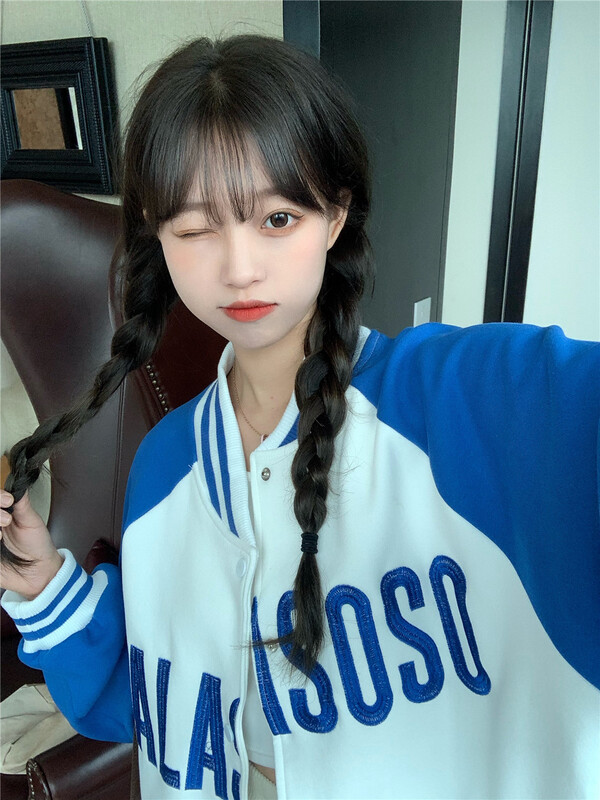 goods in stock! New year in early spring! [ycnana] baseball collar letter embroidered single breasted sweater 83860# LSW
