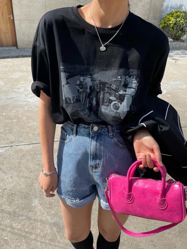 [KH] high waist fashion jeans shorts with holes nz170# cqw