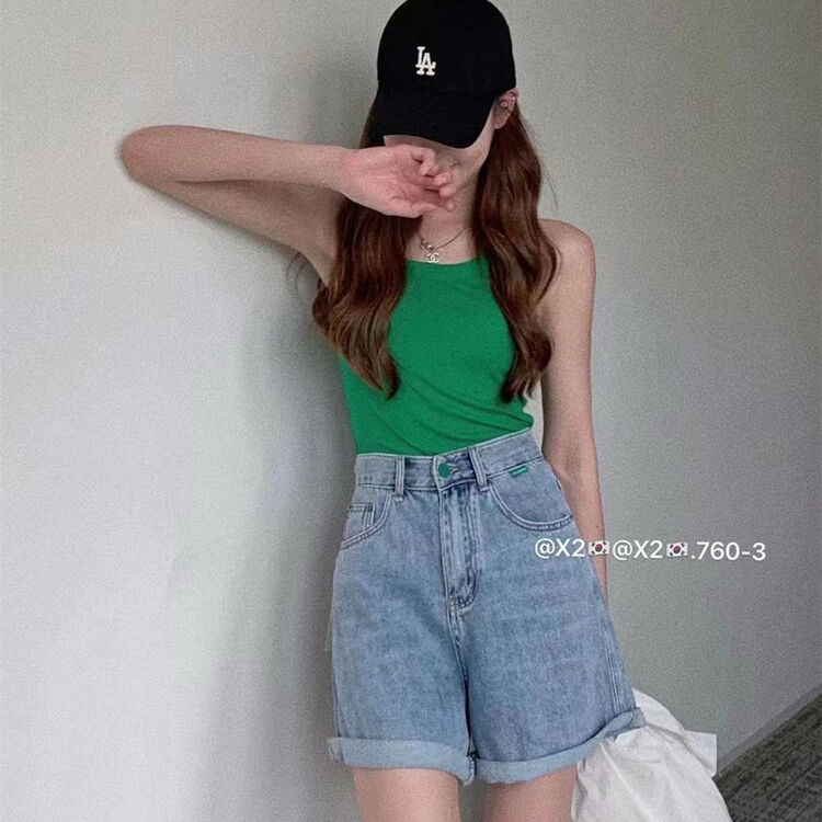 New in early summer! [x2 square] high waist and thin, versatile loose denim shorts 760# ll