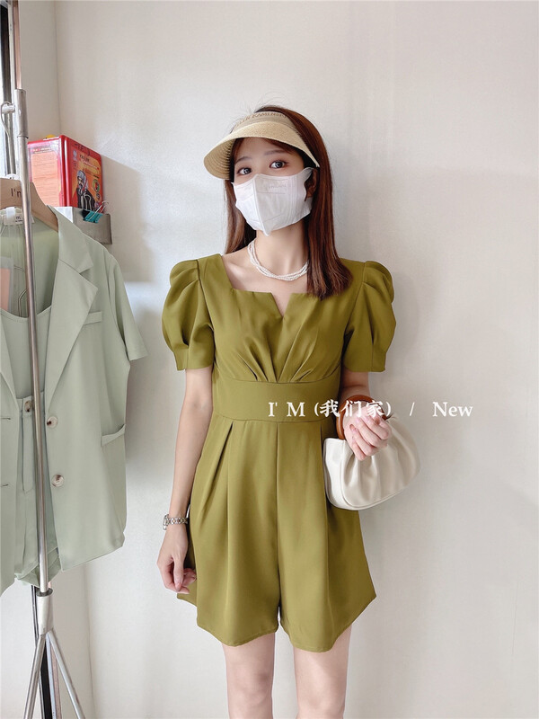 goods in stock! [I'm] Korean style waist closing bubble sleeve Jumpsuit 012# cqw