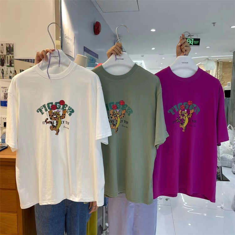 In early summer! [cool woman] Korean Tigger loose short sleeve T-shirt wt094\cls