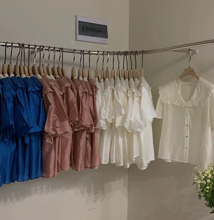 [Sicily] lotus leaf collar button up Tencel shirt 21266# XJ