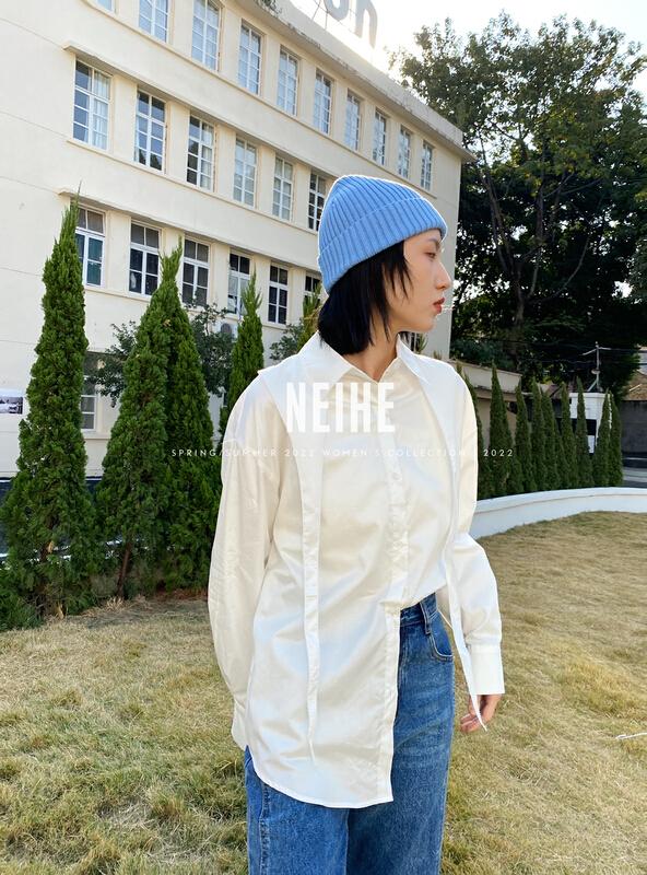 New year in early spring! [neihe] solid ribbon long sleeve shirt 11271# zxx