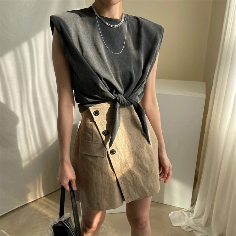 [if shop] niche design versatile sleeveless vest / sling (only vest) 0765# CLS