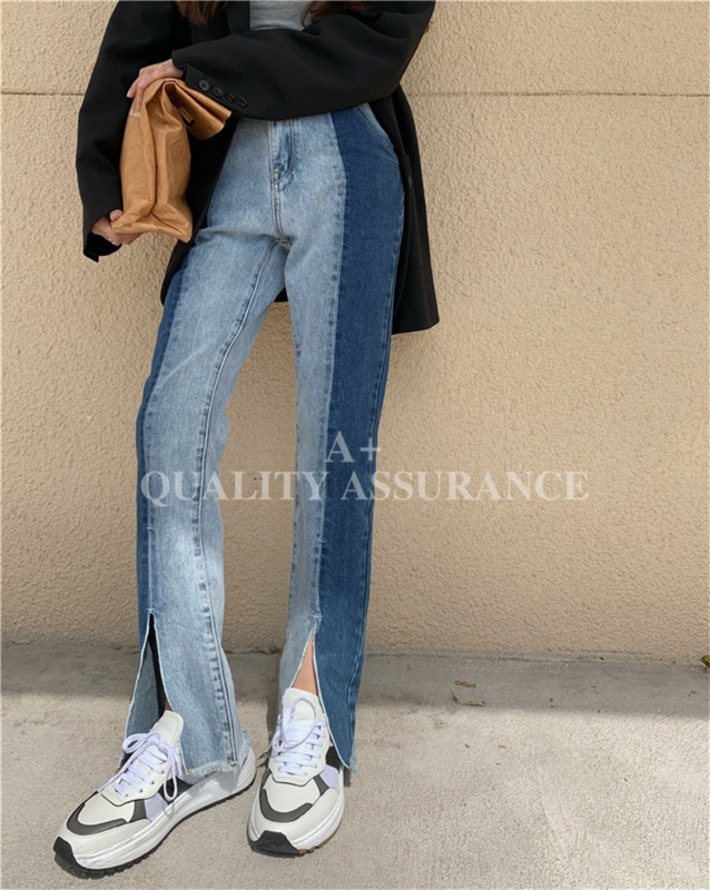 New year in early spring! [a +] Korean color blocking washed jeans 8819# ozq