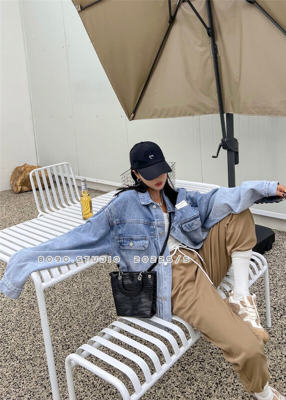 New year in early spring! [8090] gradient fashion Korean denim coat n9005# L