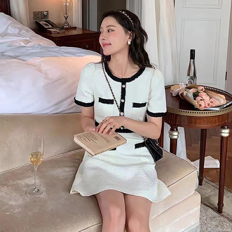 New in early summer! [Hello] temperament small fragrance color contrast dress ys-6288# lwy
