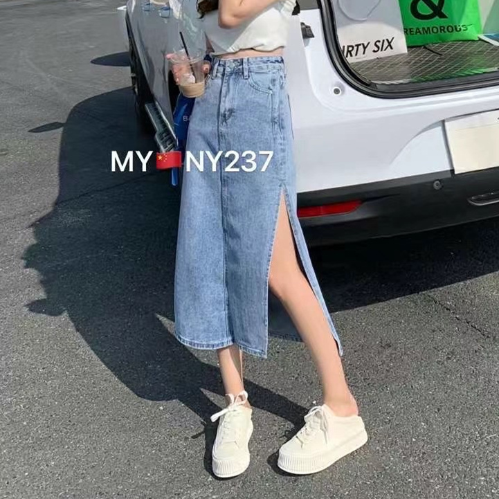 New year in early spring! [x2 square] single button versatile slit skirt ys1-237# ll