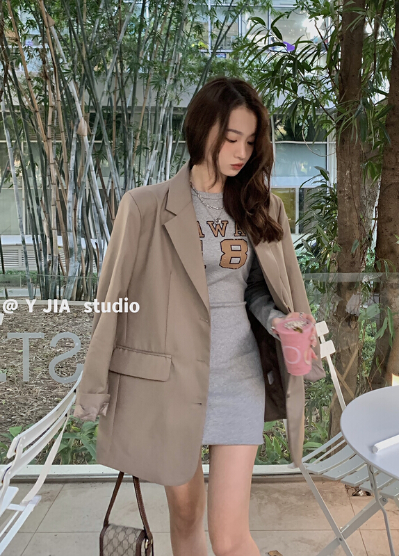 Original price 145.91! [y.jia Yijia] temperament versatile suit + sexy round neck letter dress suit ys2-6602# PCZ
