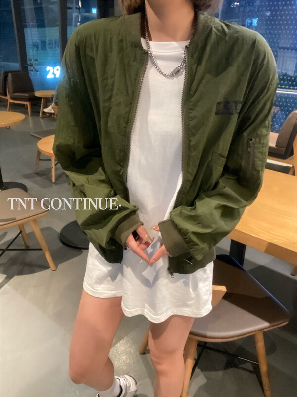 [TNT continue] zipper fashion Korean sunscreen shirt 259# L