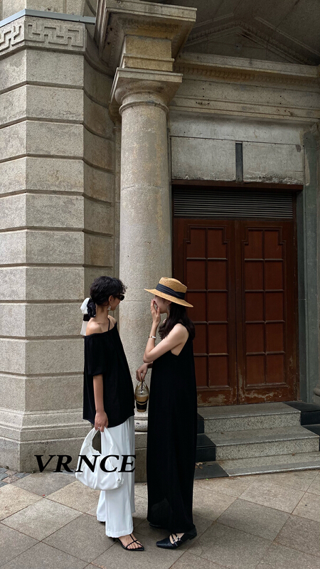 New in early summer! [Vince] high sense big brand minimalist ice silk suspender dress 7228# XYJ