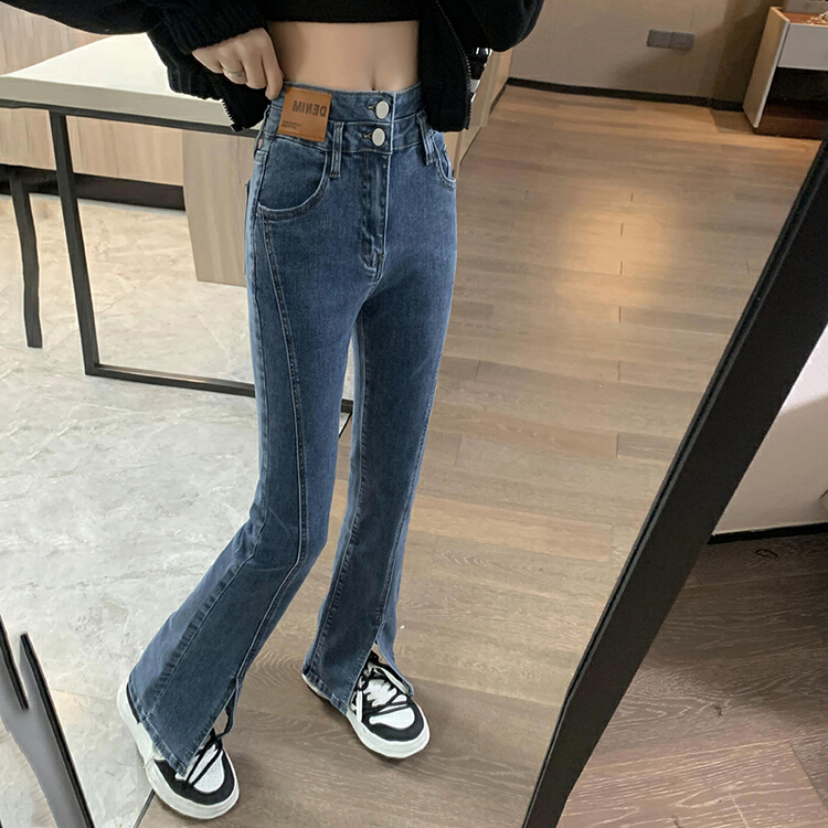 New year in early spring! [kakajia] slit high waist, thin man, micro horn, wide leg jeans 9006# ozq