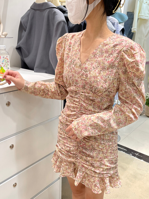 goods in stock! New year in early spring! [moo Le] fashion temperament lady gentle floral dress 22072# CLS