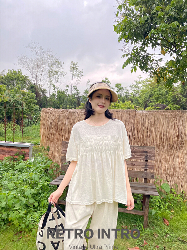 New in early summer! [Rin] crew neck small versatile short sleeve T-shirt 21079# cqw