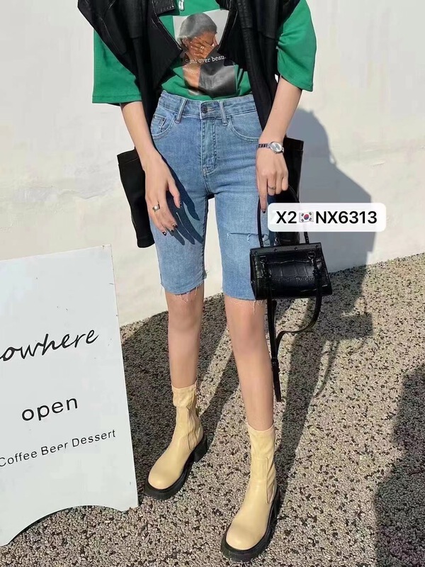 goods in stock! [x2 square] Korean comfortable and versatile denim shorts 6313# ll