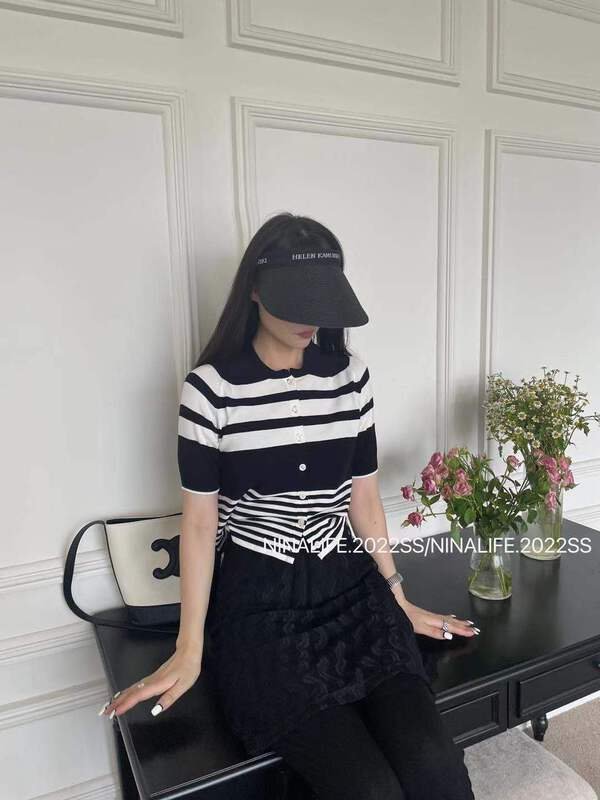 [Nina life] striped slim fit knit 22088\zxl