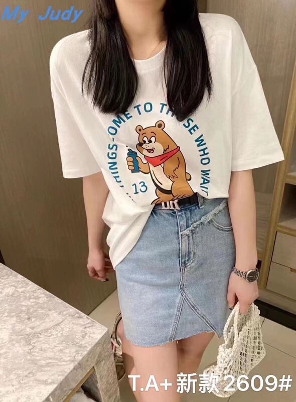 New in early summer! [TA +] Korean cartoon bear print short sleeve T-shirt 2609# XYY