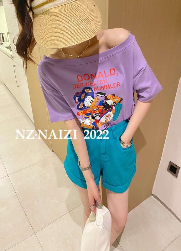 New in early summer! [Naizi] Donald Duck cartoon age reducing short sleeve T-shirt 8066# ozq