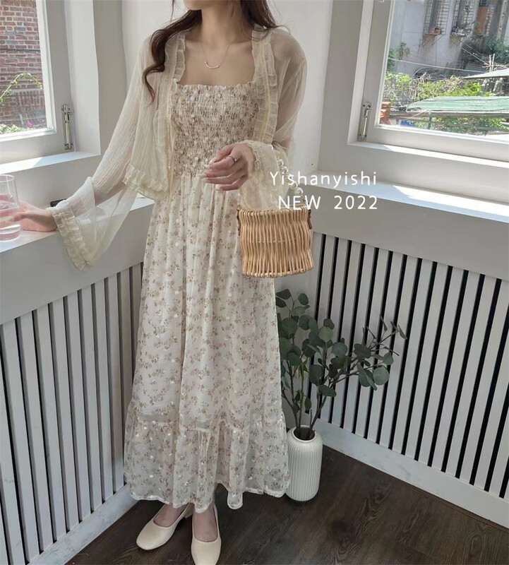 [Yi Shan Yi Shi] Korean Ladies' floral suspender dress (only dresses) 6583# hjy