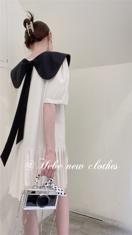 [Hebe] Korean style baby neck style Pleated Dress 8627# XYJ