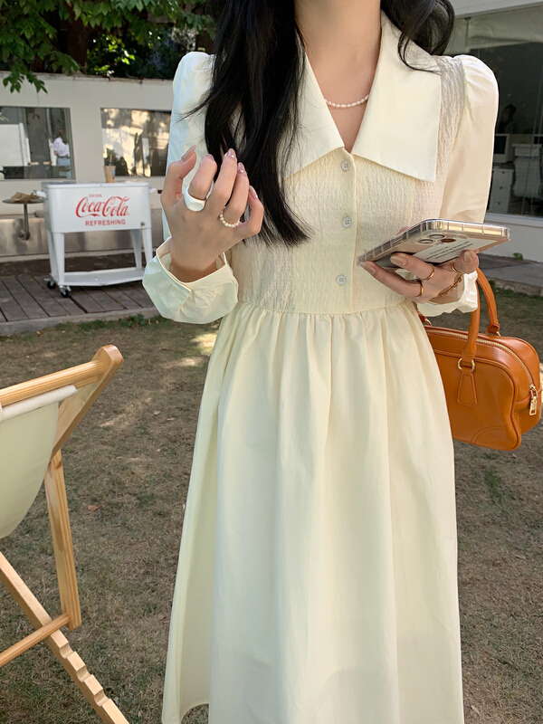 goods in stock! New year in early spring! 【5】 Simple thin solid dress ys2-6606# L