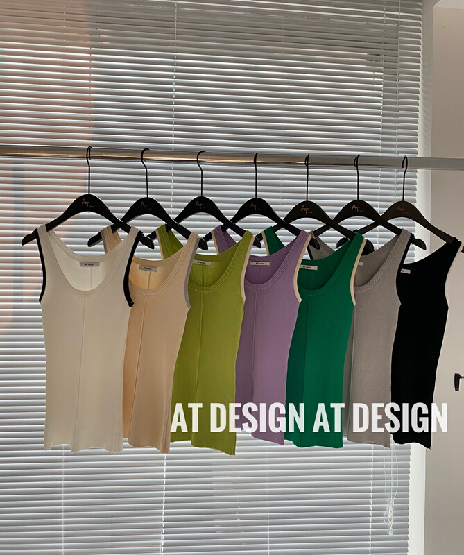 New year in early spring! [at] versatile piece color contrast knit vest 866# LSL