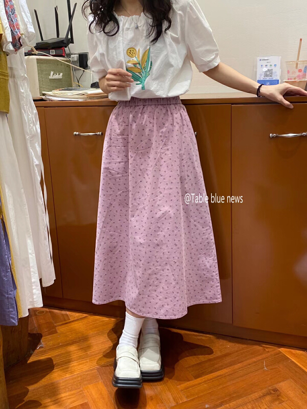 New in early summer! [table blue] Korean small fresh floral skirt 2099# LSW