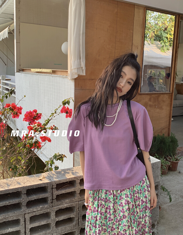 goods in stock! New in early summer! [MRA] simple and versatile solid short sleeve T-shirt k6002# zxl