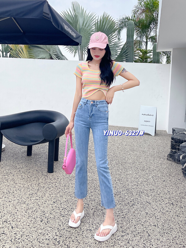 New in early summer! [Yinuo Yinuo denim] Korean versatile skinny jeans 6327# ZSY