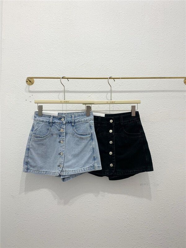 [u.she] Korean casual denim skirt 19778# cqw