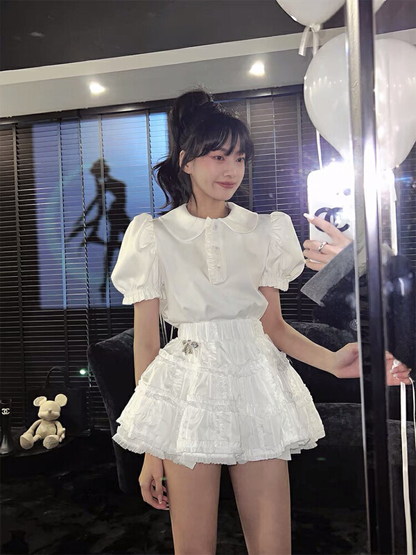 New in early summer! [Danling] high waist slim design retro skirt (with bow) 1025# PCZ