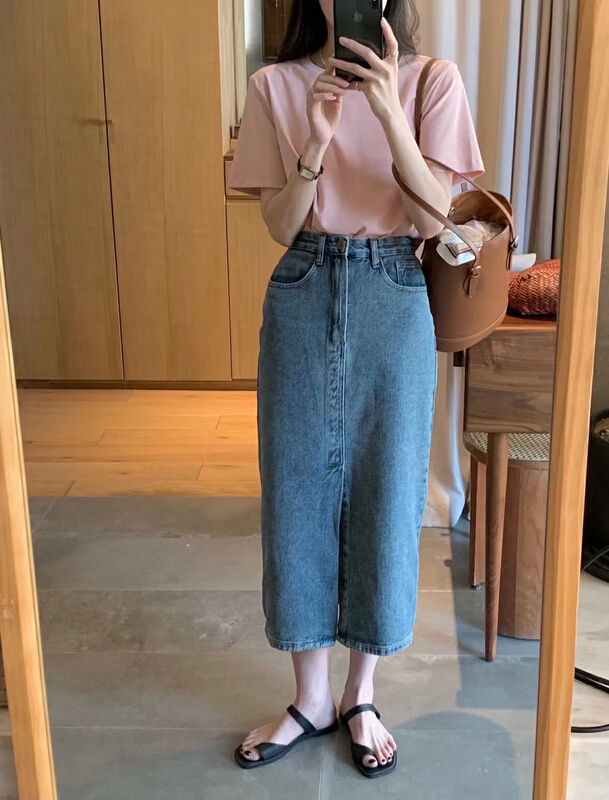 [hakie] Korean versatile slit skirt 69510# ozq