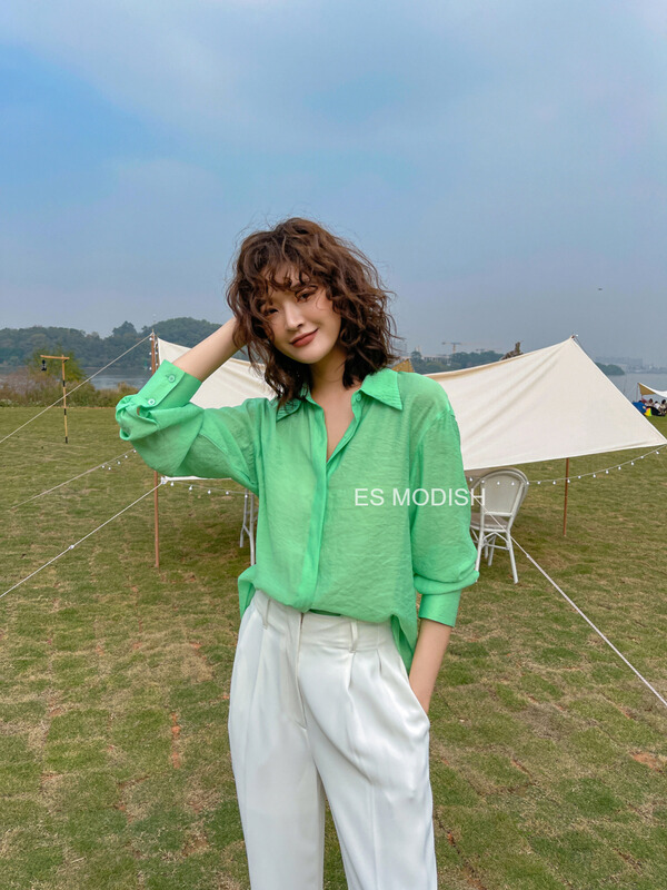 Original price 100.39! New year in early spring! [es modish] texture Korean casual shirt bl1598# XYJ