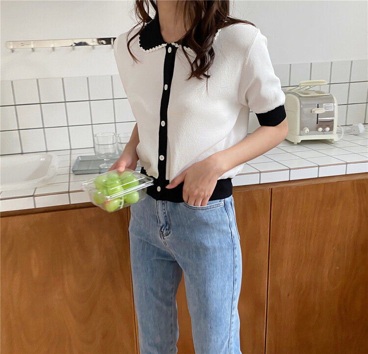 New in early summer! [six plus] Korean style simple texture age reducing casual knitted cardigan 89711# CLS