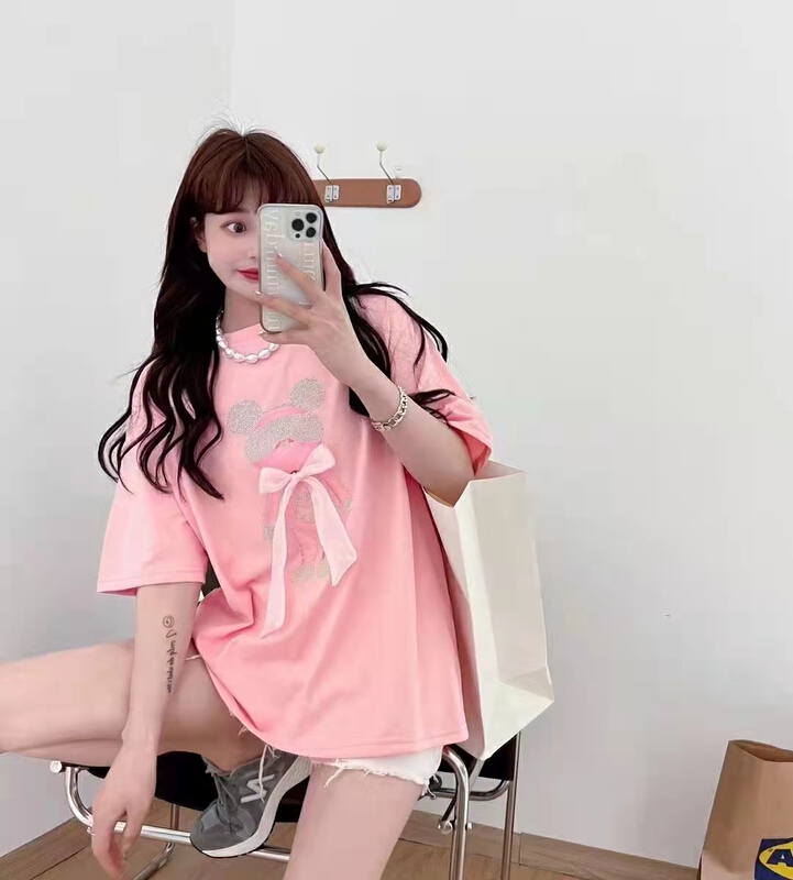 New in early summer! [Yilin] Korean round neck versatile short sleeve T-shirt ys2-2144# WTT