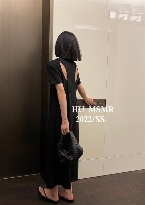 初夏上新!【HU】韓版簡約圓領短袖連衣裙  6623#  ZYH