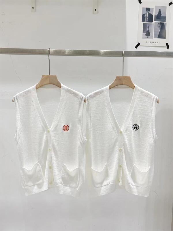[td] Korean embroidered vest knitted cardigan 2272# XJ