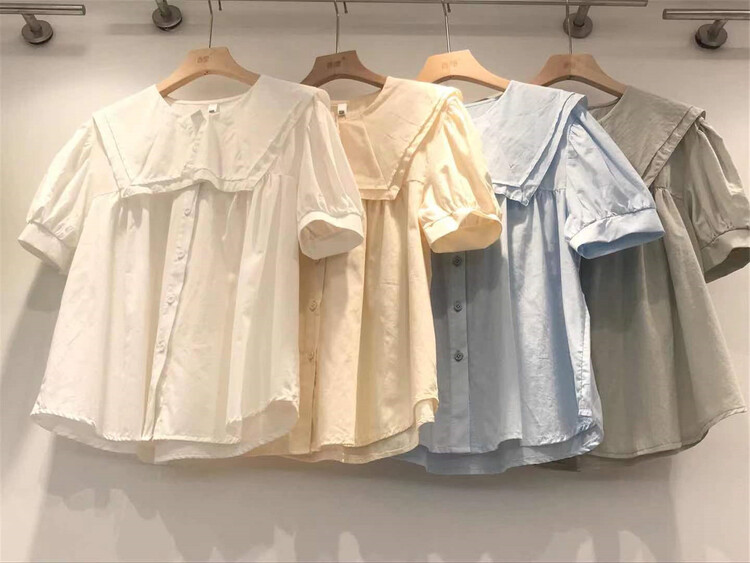 New in early summer! [Xiangli] Korean simple solid color short sleeved shirt 6013# PCZ