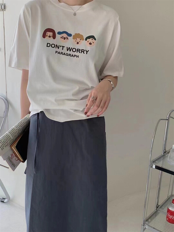 New year in early spring! [an studio] crew neck print short sleeve T-shirt ys1-8690# L