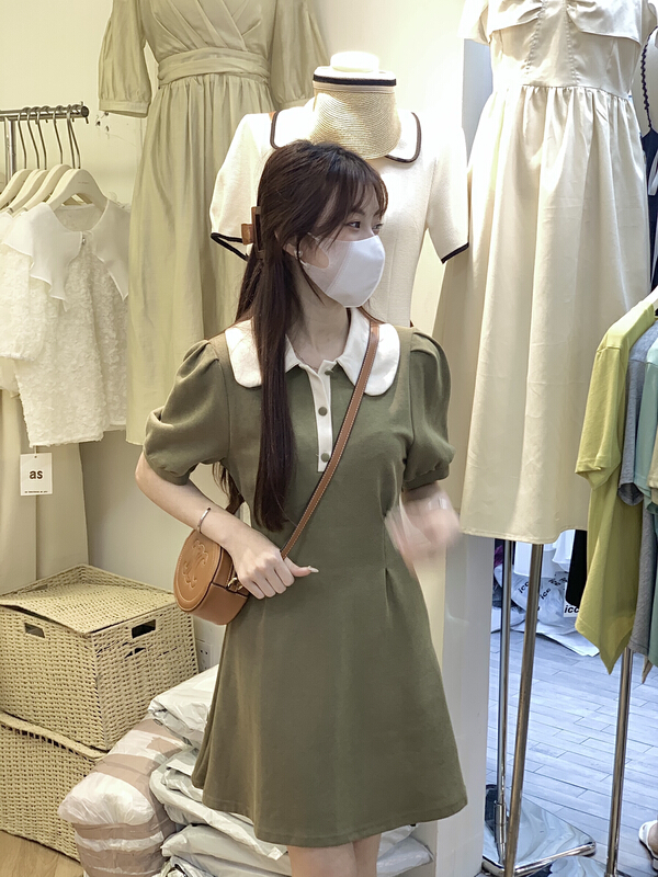 New in early summer! [as] slim baby collar polo dress 6539# hjy