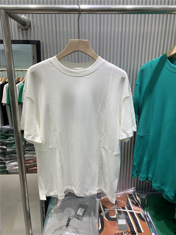 New in early summer! [1974] men's clean color versatile round neck short sleeve T-shirt a823# ZZL